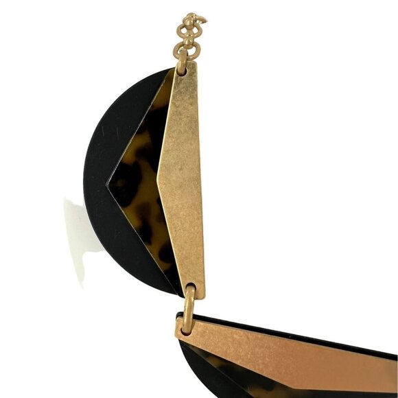 MADEWELL Framecraft Gold Black Tortoise Geometric Statement Necklace - Picture 5 of 7